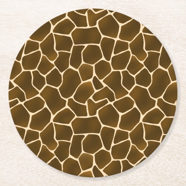 Dessous De Verre Rond Zones de girafe Sauvage Safari Peau animal Imprime (Devant)