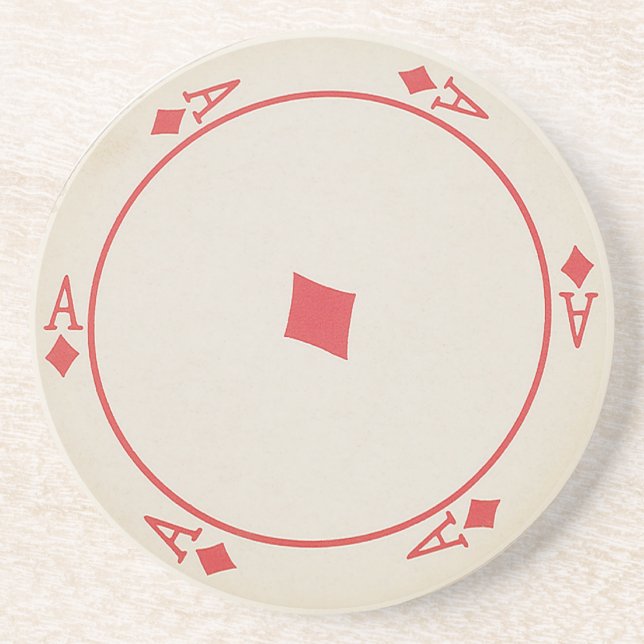 Dessous de verre ronds de cartes de jeu (Devant)