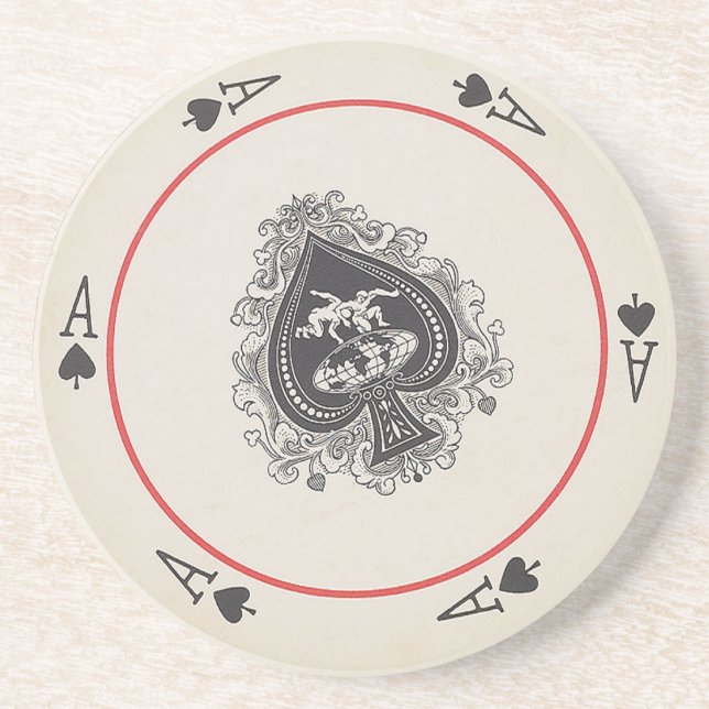 Dessous de verre ronds de cartes de jeu (Devant)
