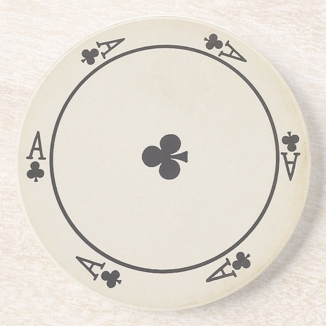 Dessous de verre ronds de cartes de jeu (Devant)