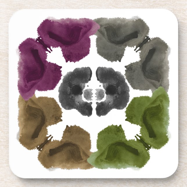 Dessous-de-verre Rorschach Inkblot Test Art Amusant (Devant)