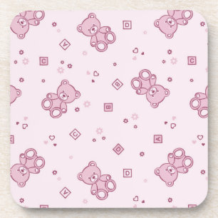 Dessous-de-verre Rose d'arrière - plan de nounours