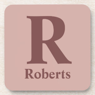 Dessous-de-verre Rose de cannelle Initiale/Première/Nom de famille