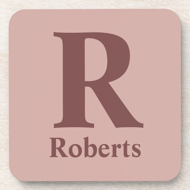 Dessous-de-verre Rose de cannelle Initiale/Première/Nom de famille (Devant)