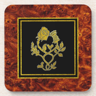 Dessous-de-verre Rose écossais Thistle Burl Motif