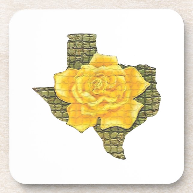 Dessous-de-verre Rose Jaune Du Texas Motif Flower (Devant)