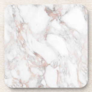 Dessous-de-verre Rose Marbre blanc or tendance Modèle élégant