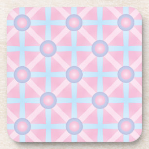 Dessous-de-verre Rose mignon, violet et bleu clair Motif