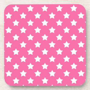 Dessous-de-verre Rose White Stars Motif Décor