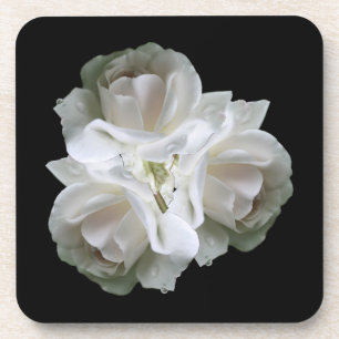 Dessous-de-verre Roses Blanches Avec Bouquet Raindrops