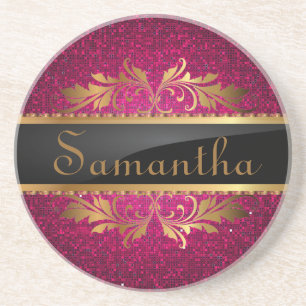 Dessous de verre roses de motif de tape-à-l'oeil