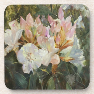 Dessous-de-verre Roses et blancs Rhododendrons Roses et Bleus vert 