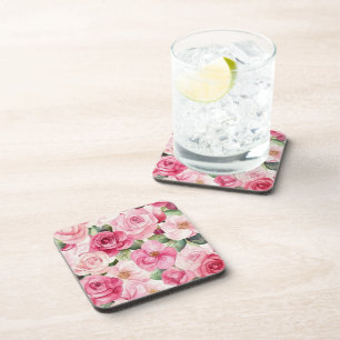 Dessous-de-verre Roses Fleuris Rose Clair