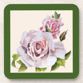Dessous-de-verre Roses sculpturaux sur un ensemble de Dessous de ve