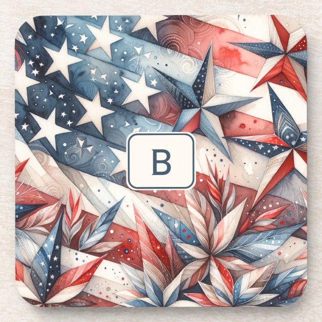 Dessous-de-verre Rouge blanc et bleu (Devant)