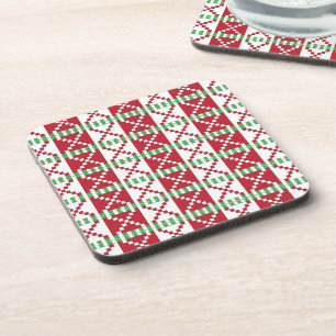 Dessous-de-verre Rouge, blanc, vert letton Letton Ethnic Folk art