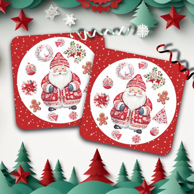 Dessous-de-verre Rouge du Père Noël scandinave (Créateur téléchargé)