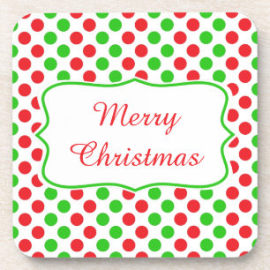 Dessous-de-verre Rouge et vert Polka Dot Motif Noël