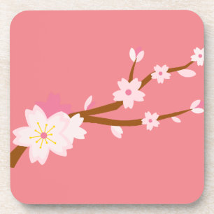 Dessous-de-verre Rouge rose pâle Sakura CHerry Blossom japonais