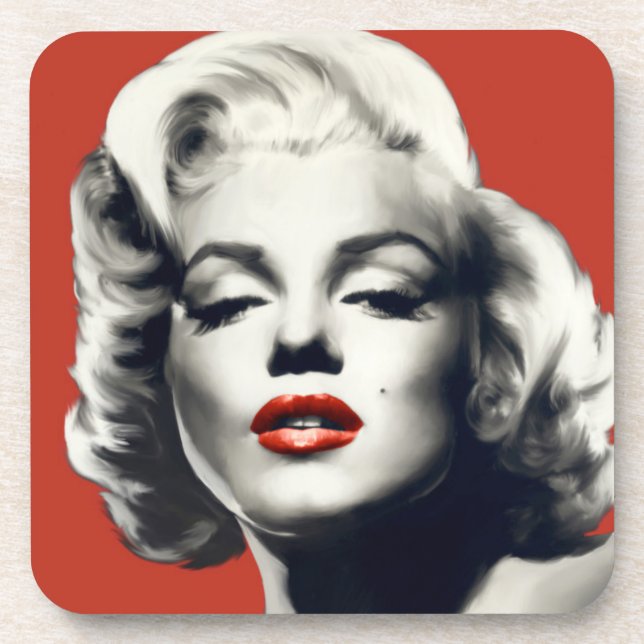Dessous-de-verre Rouge sur les lèvres rouges Marilyn (Devant)