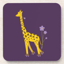 Rouleau de Giraffe mignonne Patinage violet