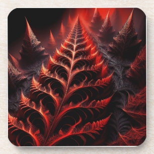 Dessous-de-verre Route Fractée Noire & Rouge Mandelbrot Vers L'Enfe