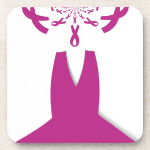 Dessous-de-verre Rubans rose Cancer du sein Sensibilisation Art Imp
