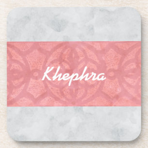 Dessous-de-verre Ruddy rose Batik gris Aquarelle Nom