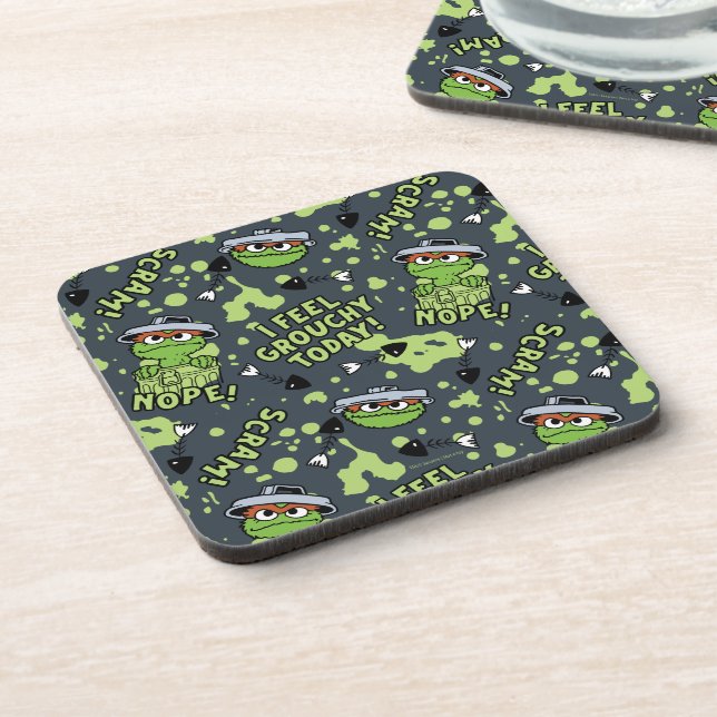 Dessous-de-verre Rue Sésame | Oscar the Grouch Phrase Motif (Côté gauche)