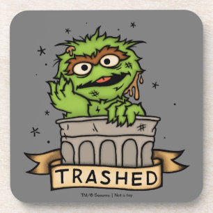 Dessous-de-verre Rue Sésame   Oscar the Grouch Trashed