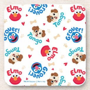 Dessous-de-verre Rue Sésame Tango, Elmo et Motif Grover