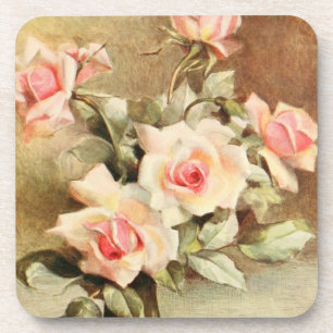 Dessous-de-verre Saint-Valentin d'amour romantique vintage Roses ro