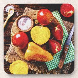 Dessous-de-verre "Salade de légumes maison" Photo mignonne. Command