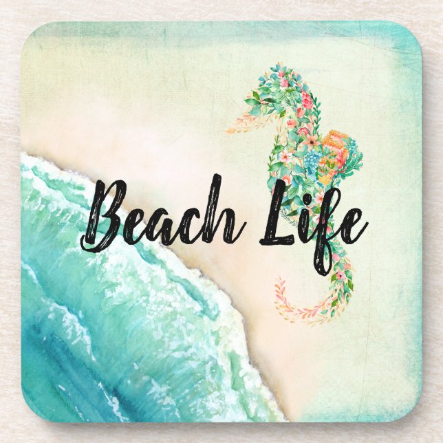 Dessous-de-verre Saltwater Beach Life Seahorse (Devant)