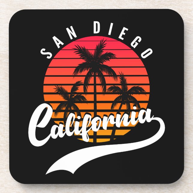 Dessous-de-verre San Diego Retro Sunset Beverage Coaster (Devant)
