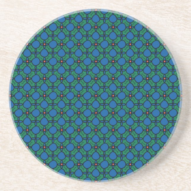 Dessous de verre Sandstone de Noël : Holly Motif (Devant)