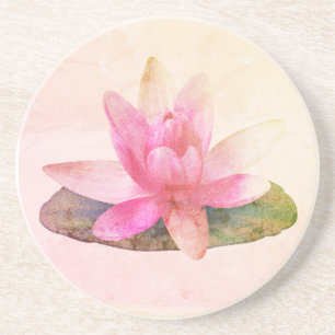 DESSOUS DE VERRE SANDSTONE : LOTUS ROSE