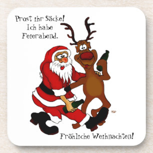 Dessous-de-verre Santa Claus with moose - frohes Fest