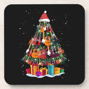 Dessous-de-verre Sapin de Noël drôle en guitare 