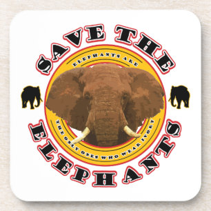 Dessous-de-verre Sauvez les éléphants