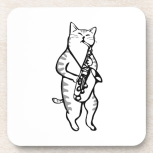 Dessous-de-verre Saxophone Instrument Musique Jazz Cat Pad
