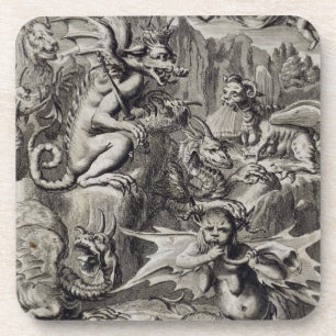 Dessous-de-verre Scène de l'enfer, illustration de partie Cha du
