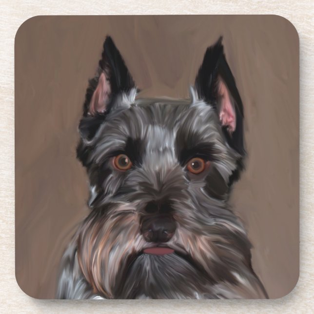 Dessous-de-verre Schnauzer Miniature peinture couleur de l'eau (Devant)