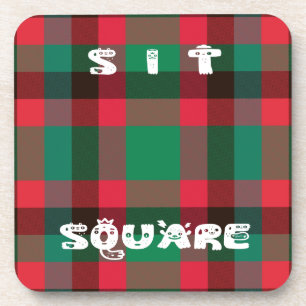 Dessous-de-verre Scottish Royal À damiers Tartan Plaid avec texte