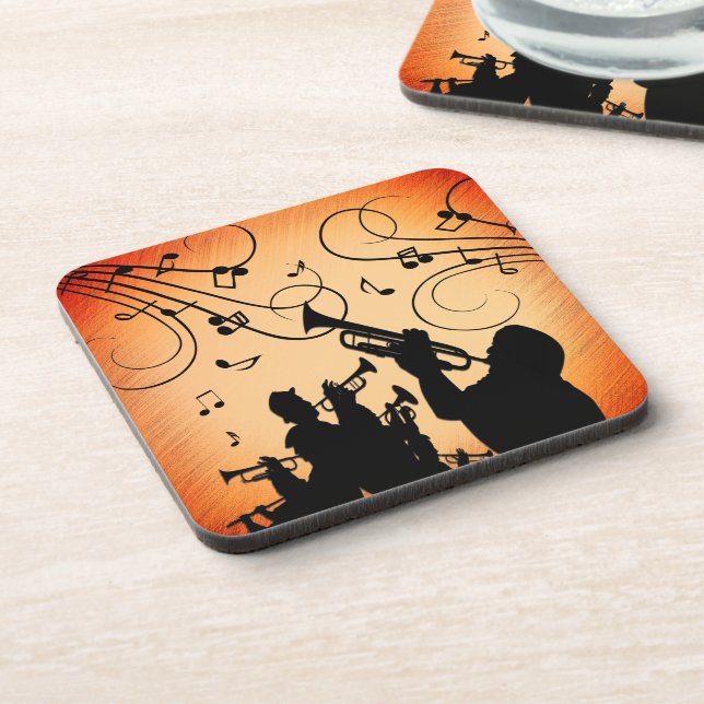 Dessous-de-verre Section de trompette Jazz Musique Rouille Orange (Côté gauche)