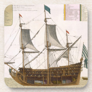 Dessous-de-verre Section par un bateau de premier ordre français d