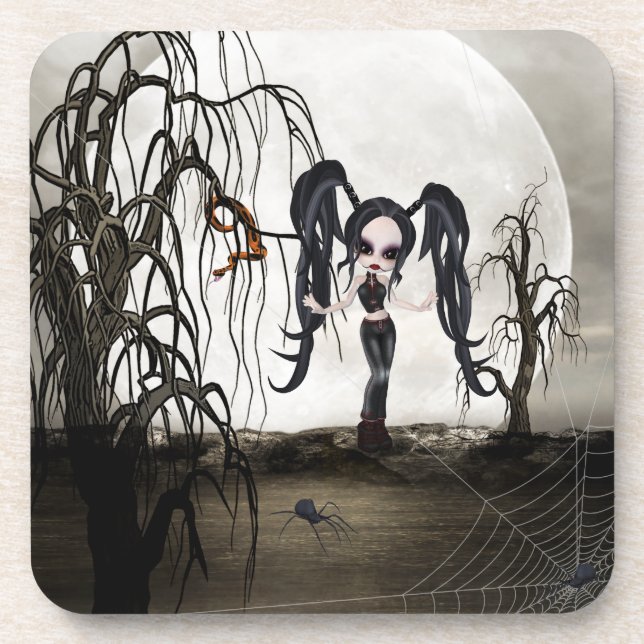 Dessous-de-verre Sepia Goth Girl (Devant)