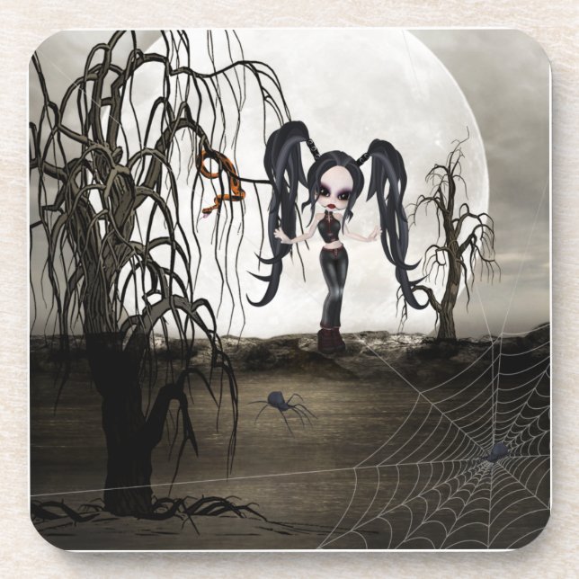 Dessous-de-verre Sepia Goth Girl (Devant)