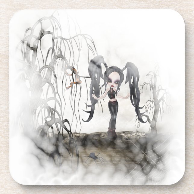 Dessous-de-verre Sepia Goth Girl Vignette (Devant)