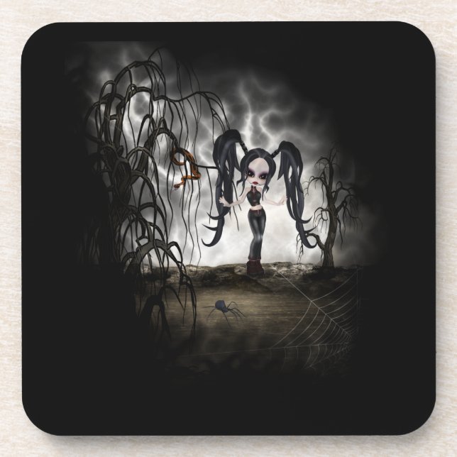 Dessous-de-verre Sepia Goth Girl Vignette (Devant)